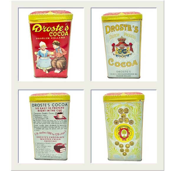 Vintage Droste Chocolates Set Of 7 Chocolate Tins and Boxes Holland Collectibles - Picture 3 of 8